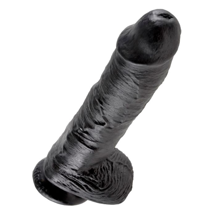 King Cock - 10" Cock with Balls - Black