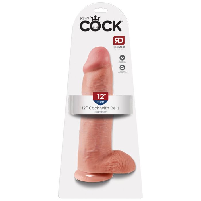 King Cock - 12" Cock with Balls - Light