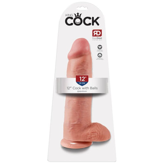 King Cock - 12" Cock with Balls - Light