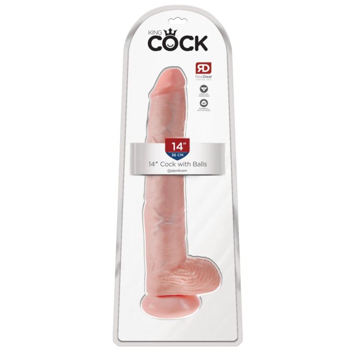 King Cock - 14" Cock with Balls - Light