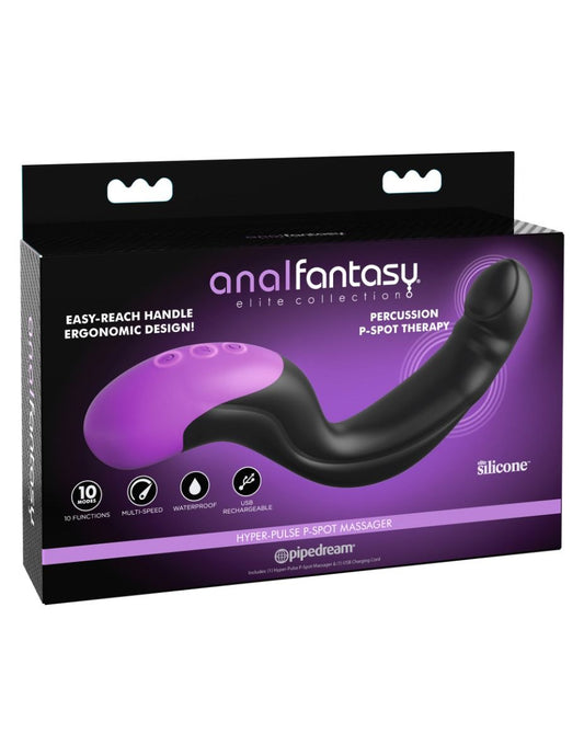 Anal Fantasy Elite - Hyper-Pulse P-Spot Massager - Black/ Purple -  Pipedream