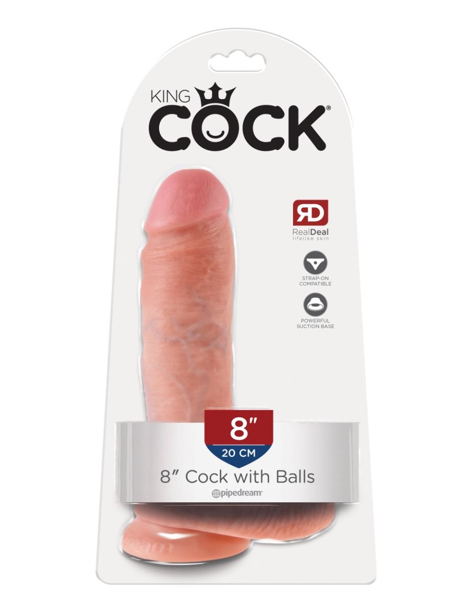 King Cock - 8" Cock with Balls - Light- Pipedream