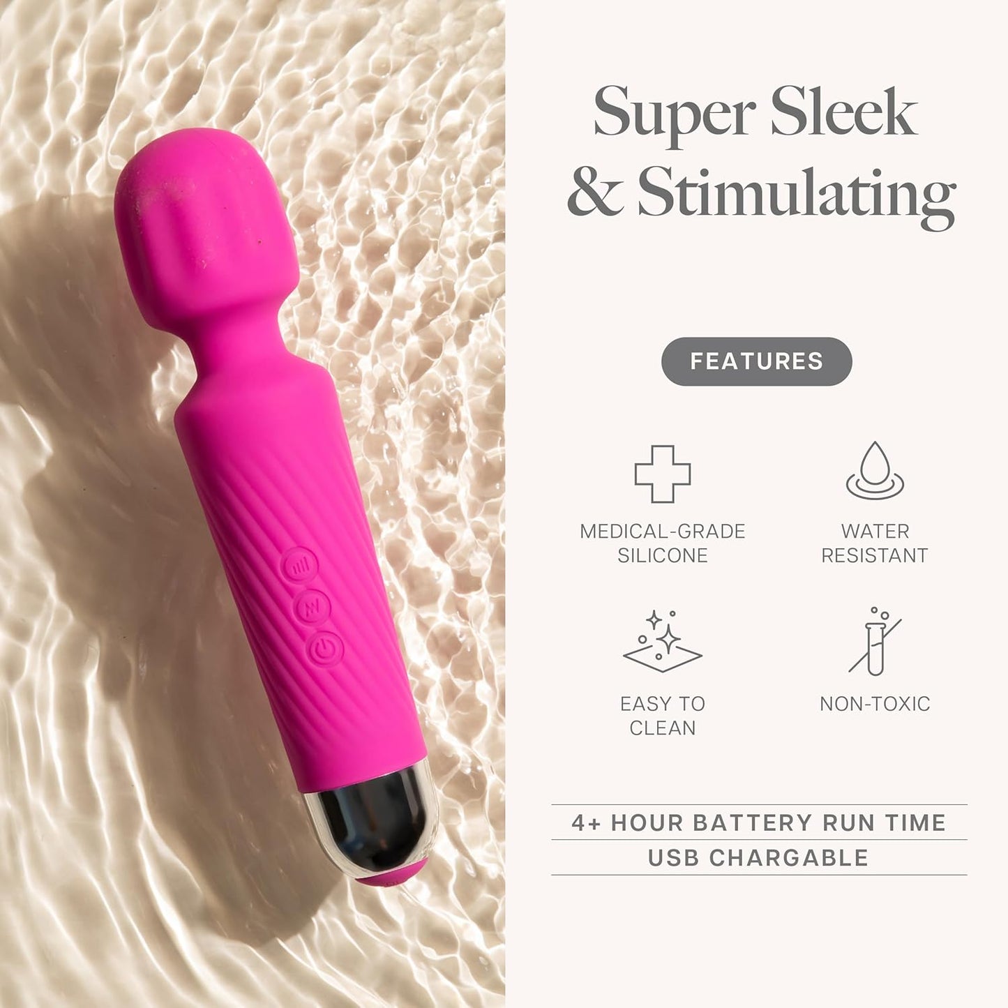 QULAITY Vibrator Wand USB Charged - 4 colours to choose from