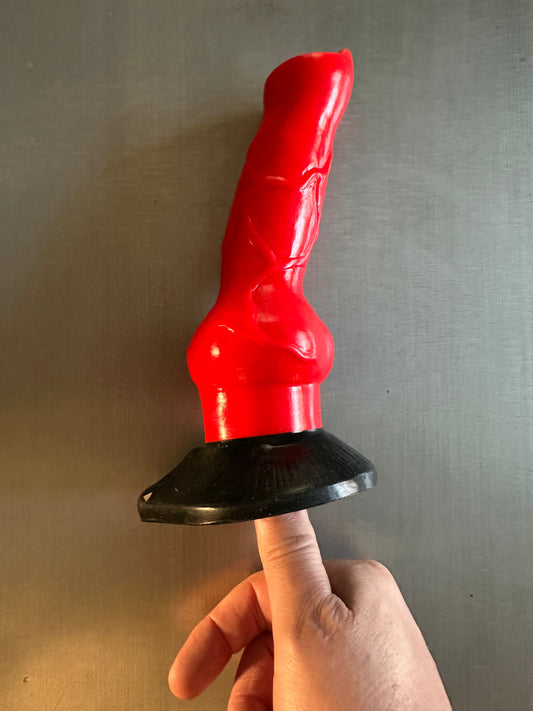 7.5" Red & Black Dildo with Suction Cup - Bargain