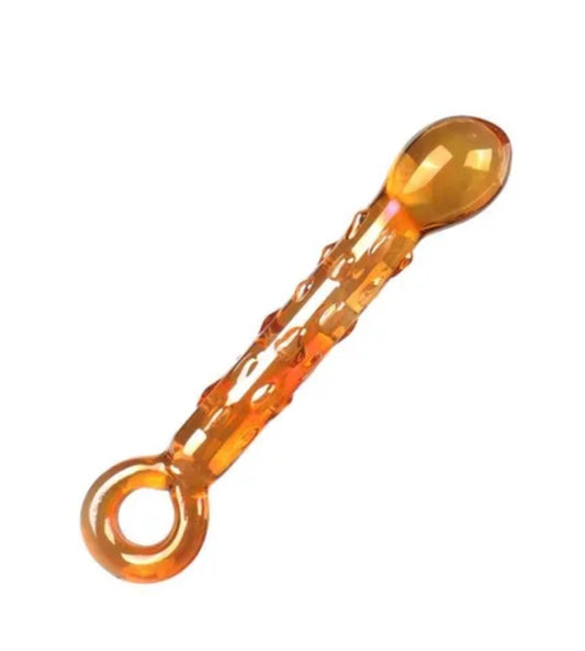 Glass Gold ting anal plug  7"