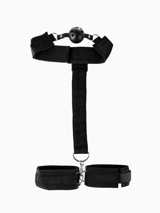 Ball Gag Mouth to Wrist Restraints