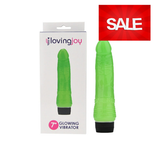 7" inch Realistic Vibrator Glow in the Dark - IN THE SALE