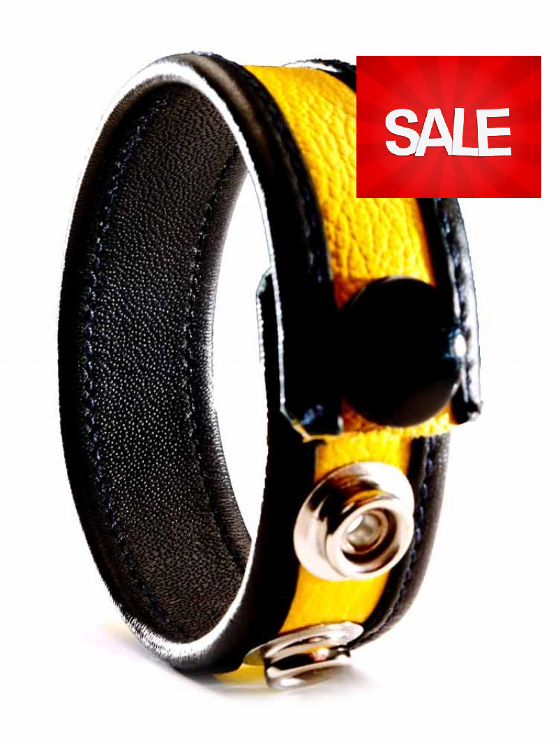 Leather Cock Strap - Red & Yellow - You get both - IN THE SALE