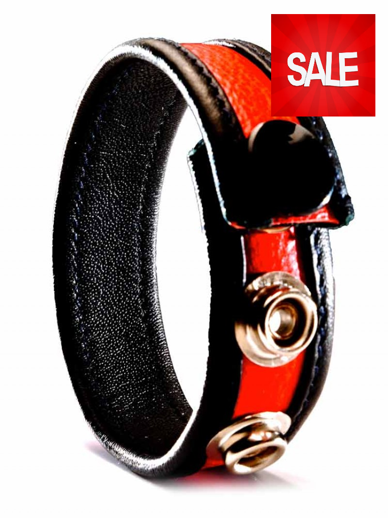 Leather Cock Strap - Red - IN THE SALE