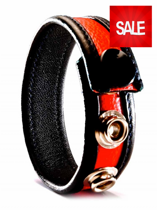 Leather Cock Strap - Red - IN THE SALE