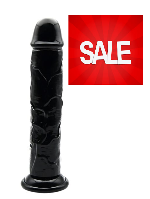 7.5 Inch Suction Cup Dildo Black - IN THE SALE
