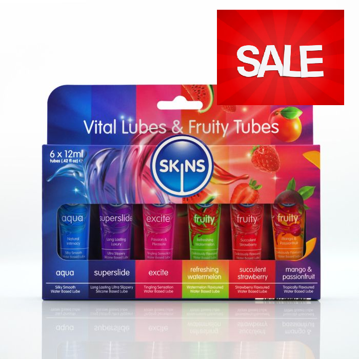 6pk - Skins Lube - 12ml Tubes - Vital & Fruity - IN THE SALE