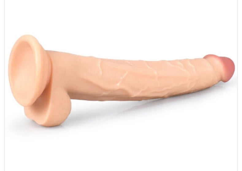 Huge Thick Veiny 12 Inch Realistic Sucker Suction Cup Dildo Balls - IN THE SALE