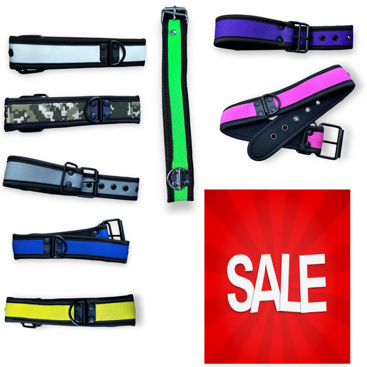 Bondage BDSM Role Play Neoprene Dog Collar with Buckles and D Loop - Various Colours IN THE SALE