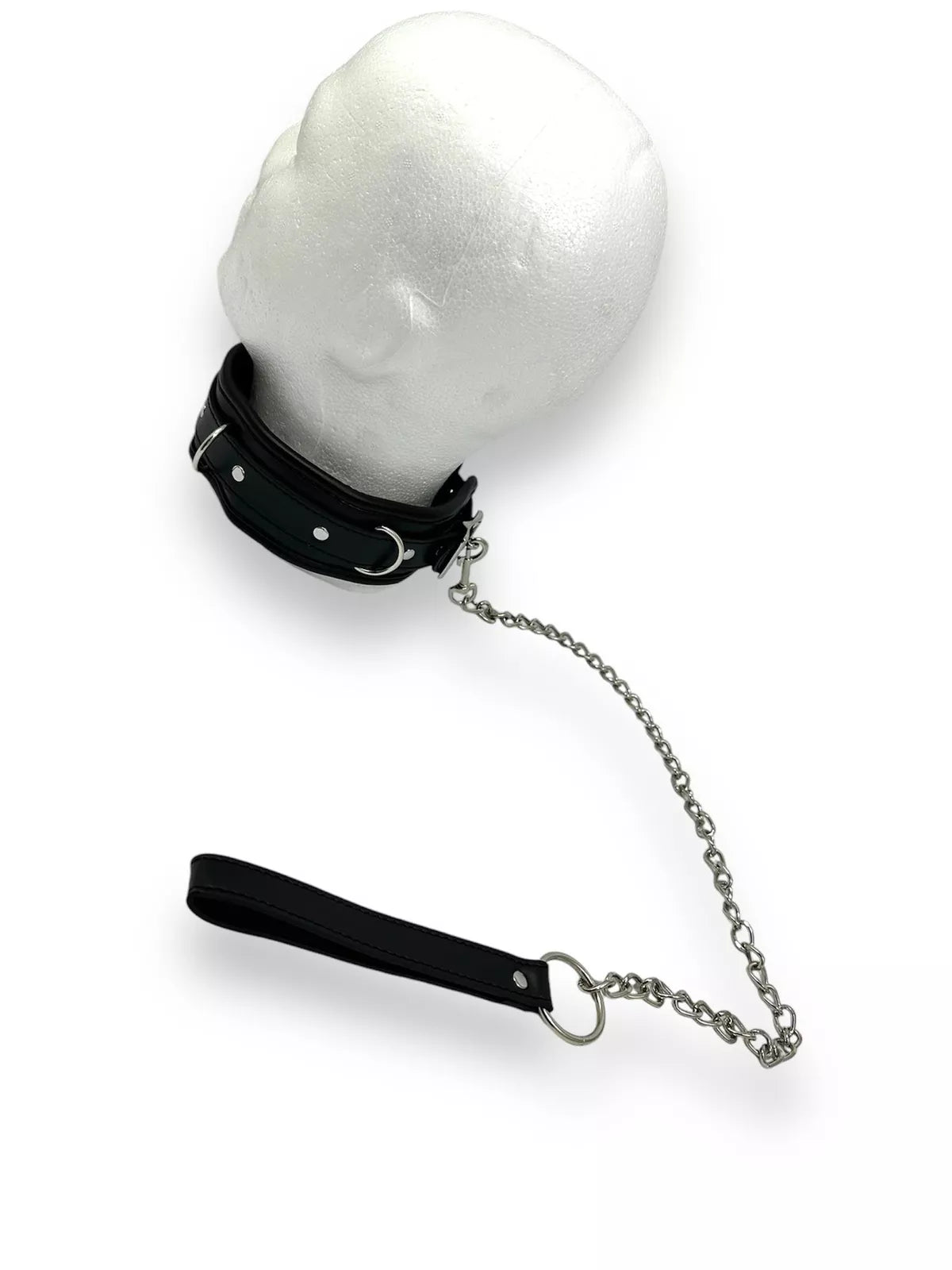 Padded BDSM Collar & Leash Set - Bondage Choker for Submissive Play Faux Leather - IN THE SALE