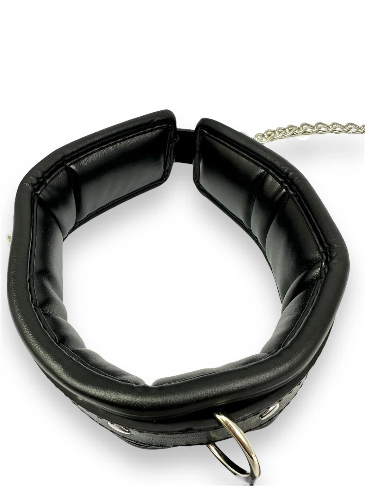 Padded BDSM Collar & Leash Set - Bondage Choker for Submissive Play Faux Leather - IN THE SALE
