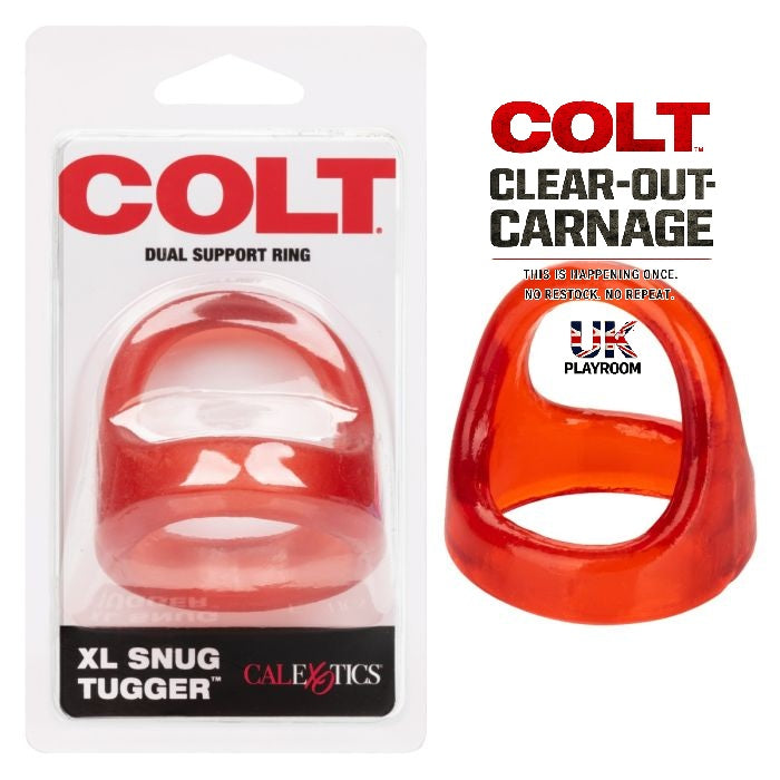 XL Snug Tugger  Cock Ring- Red - COLT (Max 2 per Order)