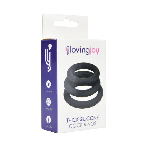 Thick Silicone Cock Rings 3 Pack