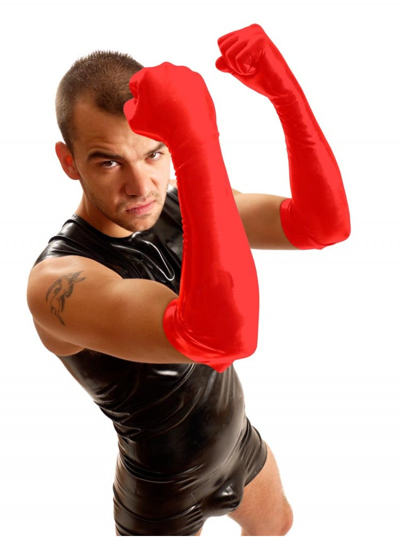 Elbow Rubber Gloves - Black or Red