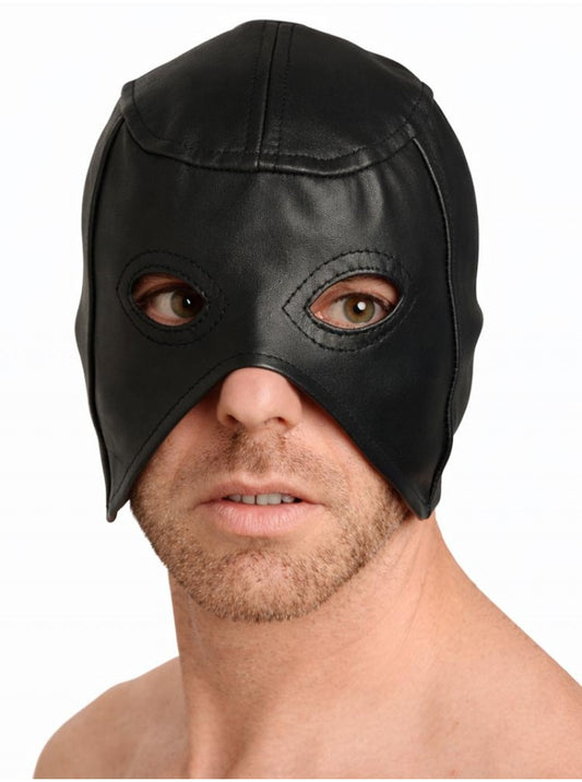 Leather Half Mask - genuine black leather
