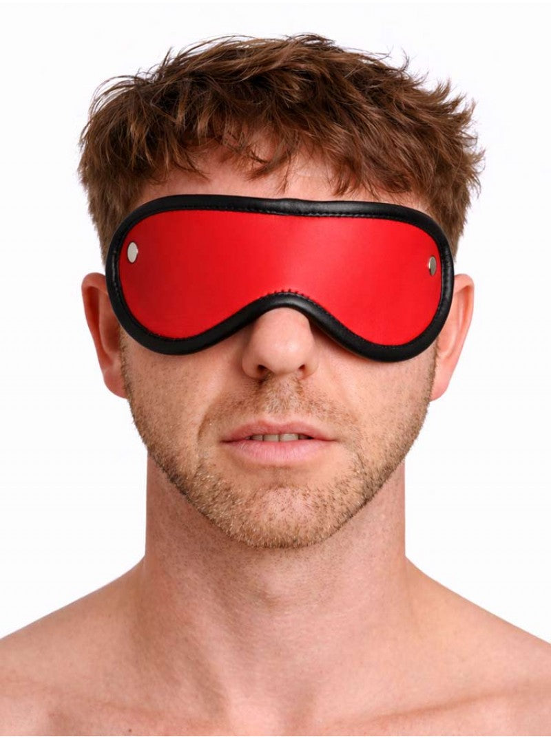 Leather Blindfold - Red