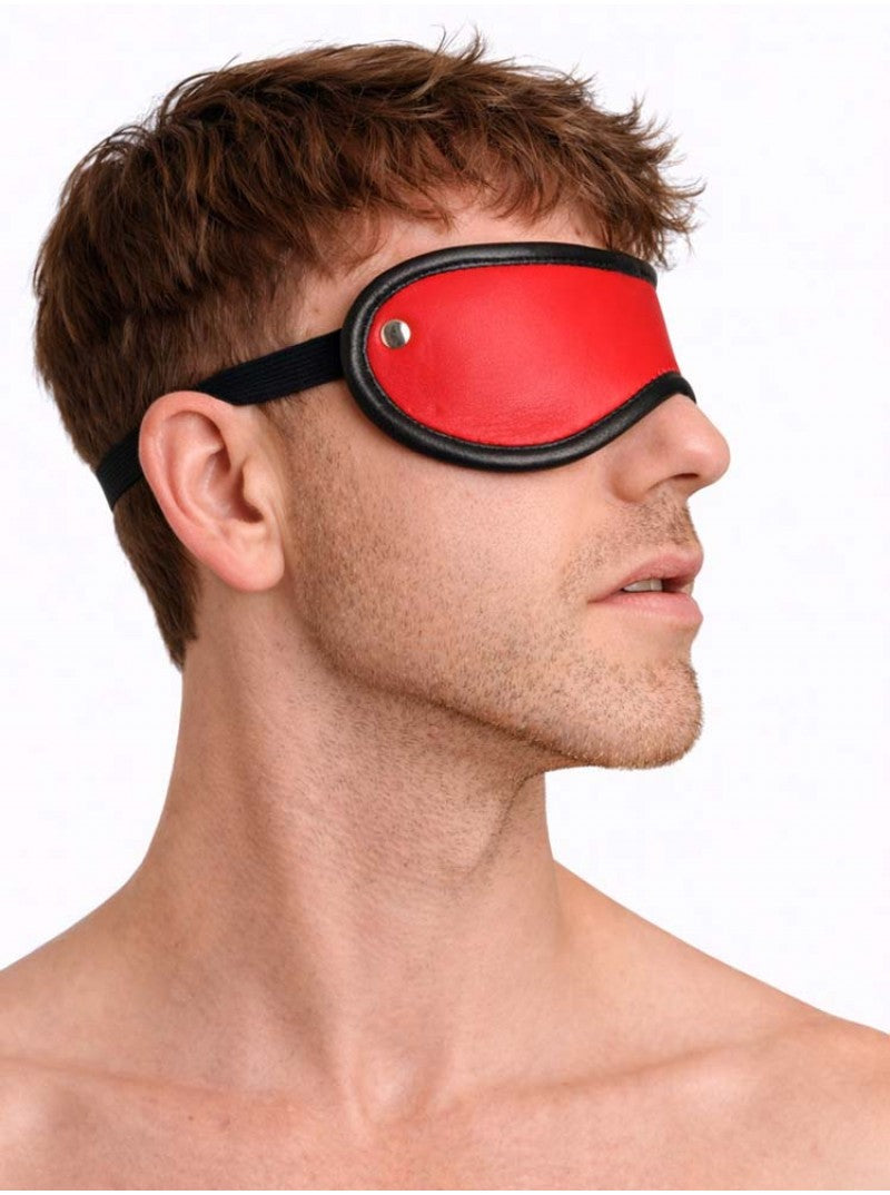 Leather Blindfold - Red