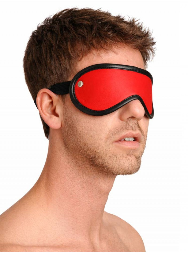 Leather Blindfold - Red