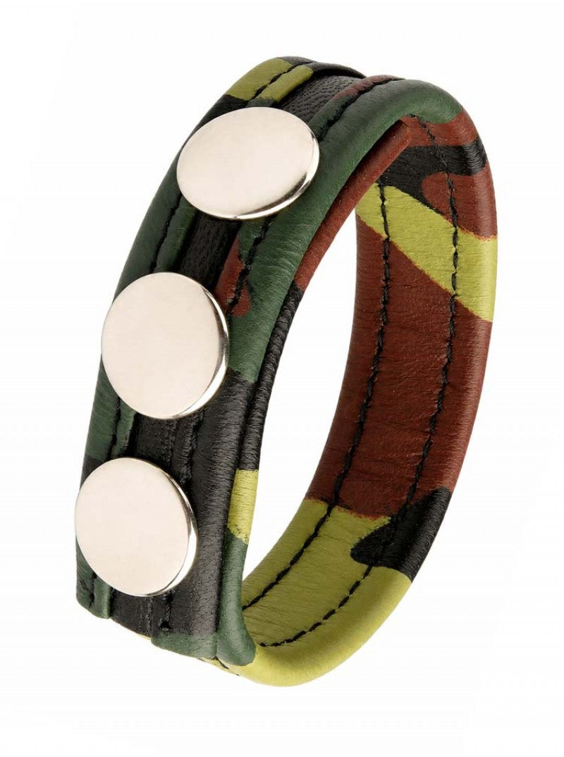 Leather Cock Strap - Camo
