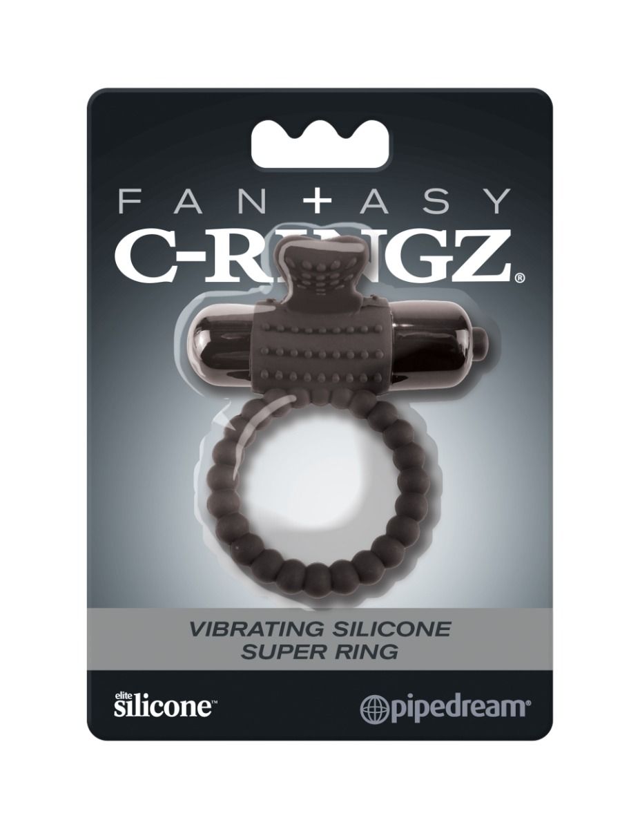Fantasy C-Ringz - Vibrating Silicone Super Ring - Black