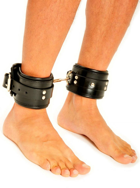 Leather Ankle Cuffs - Black