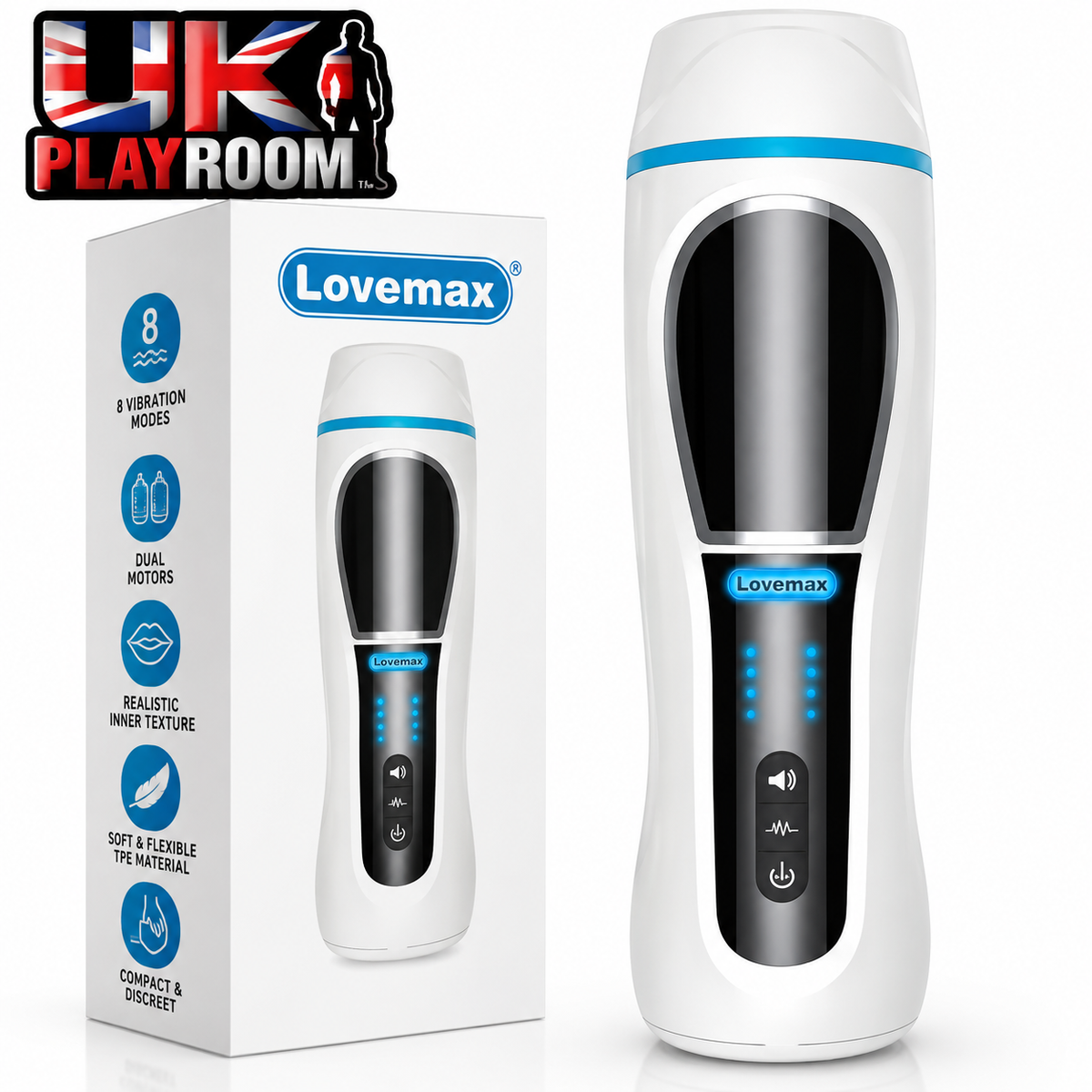 Vibrating Male Masturbator – 8 Vibration Modes & Dual Motors