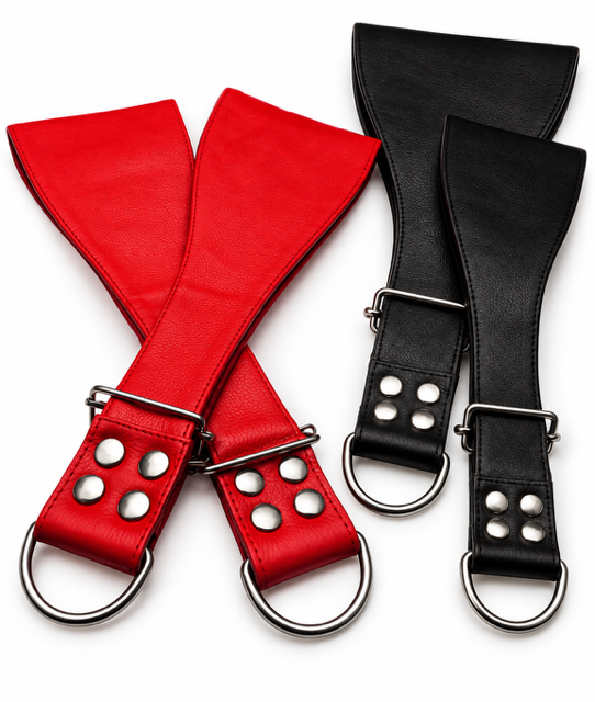 Leather Boot Restraints - Red or Black