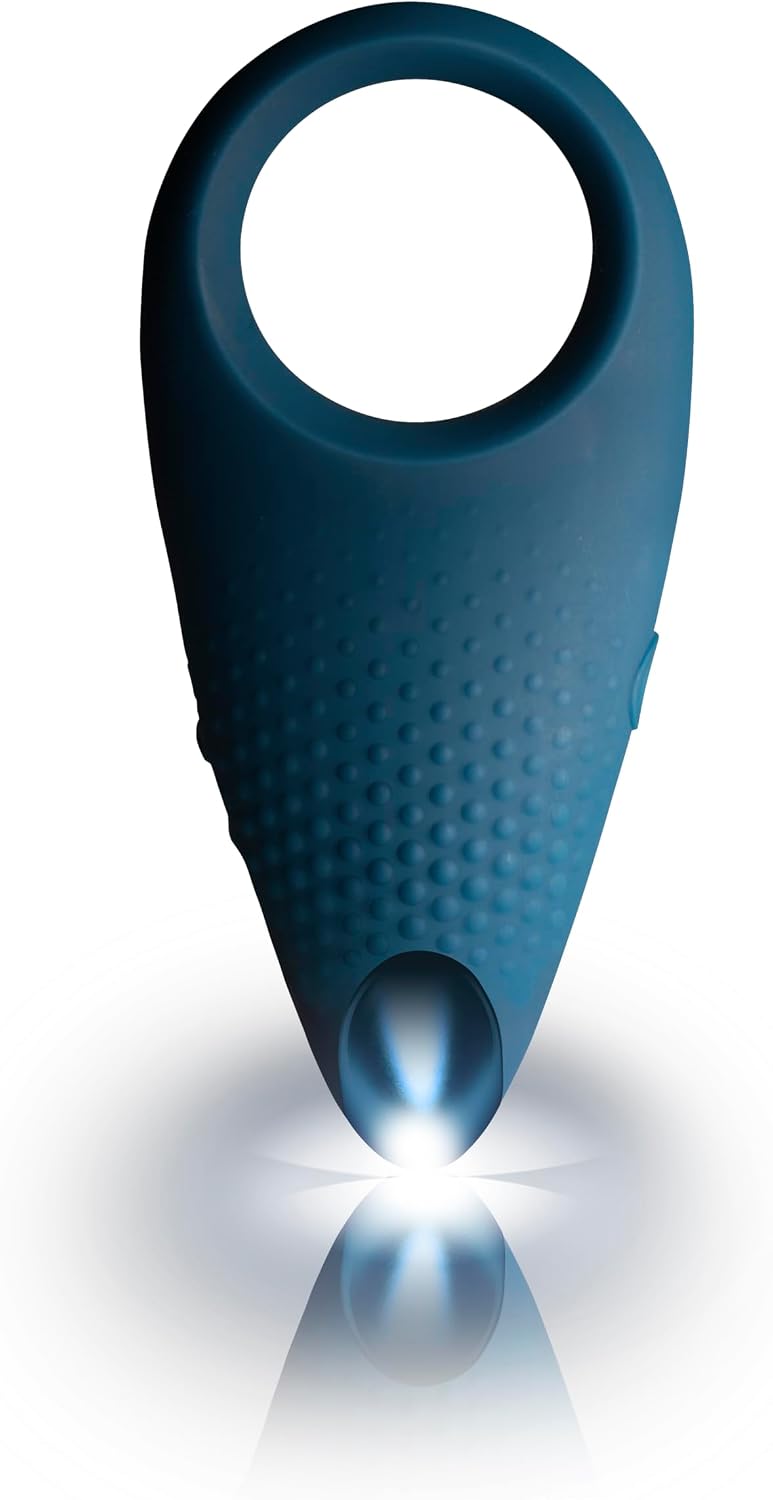 Men-X Empower Silicone Rechargeable Couples Stimulator Ring - Blue