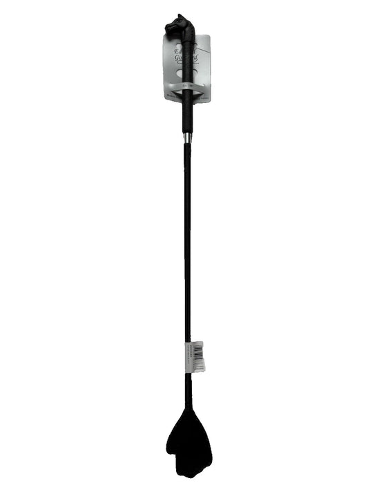 Horse Riding Whip Edward Goddard Training Crop 65cm Black With Horse Head Handle